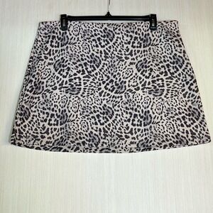 Gilli Women's Skirt Sz 2X Animal Print Tan Suede Feel Mini New With Tags